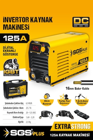 Sgs5155 İnvertör Kaynak Makinası 125 Amper Akım Korumalı