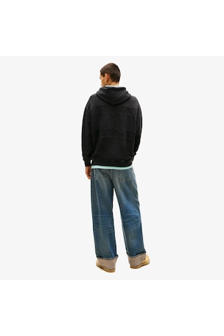 Tommy Hilfiger Relaxed Overdyed Flag Hood Erkek Siyah Sweatshirt Dm0dm22383 Siyah