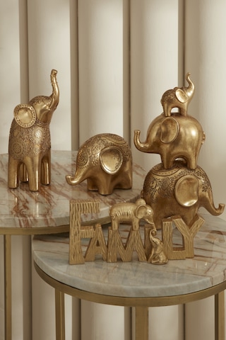 Karaca Home Elephant Biblo Gold 18x10,5x30,3 Cm