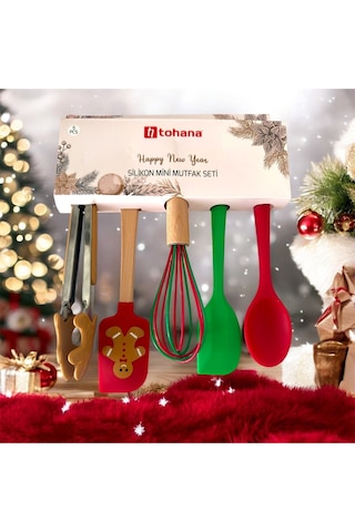 Vanilinkitchen Happy New Year Silikon Mini Mutfak Seti - 5 Parça Çok Renkli