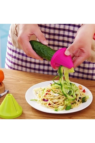 Spiralizer Sebze Dilimleyici, El Tipi Spiralizer Sebze Meyve Kabak Erişte Yapıcı Rende Dilimleyici Kesiciler, Mutfak Aleti Yeşil