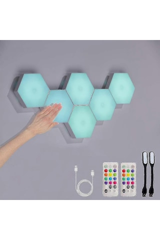 Kumandalı Altıgen Işıklar, Akıllı Kendin Yap Altıgen Duva Çok Renkli