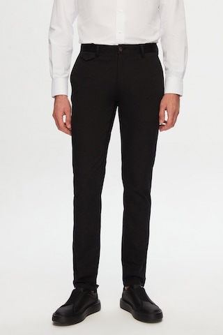 Twn Slim Fit Siyah Armürlü Chino Pantolon 5ecc3s208232m 001