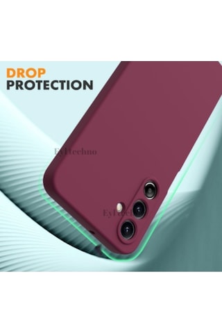 Samsung Galaxy Uyumlu A36 5g Kılıf Renkli Yumuşak Silikon Kapak Ekran Koruyucu Cam 9h Temperli -bordo Bordo