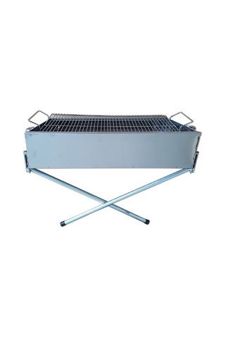 Paslanmaz Mangal Portatif Ayaklı - Standlı 70cm 4741 Beyaz