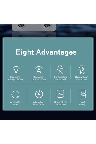 Yunboo Ev Salonu Akıllı Akım-voltaj Koruyucu 63a Beyaz, Otomatik Yeniden Başlatma, Aşırı Akım-aşırı Gerilim Koruması, Jjvpd1