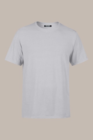COMEOR Erkek Gri Slim Fit Pamuklu Kısa Kollu Bisiklet Yaka T-shirt Gri
