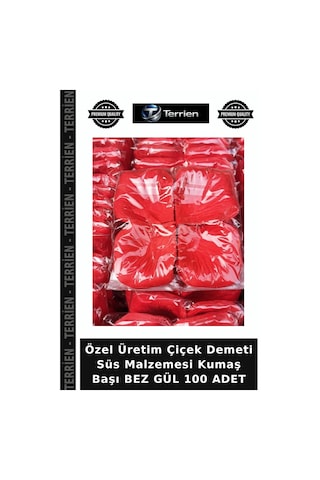 Özel Üretim Çiçek Demeti Süs Malzemesi Kumaş Başı Bez Gül 100 Adet Çok Renkli