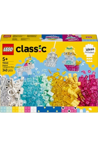 LEGO® Classic Sihirli Saydam Kutu 11040 - 5 Yaş ve Üzeri Çocuklar için Yaratıcı Oyuncak Yapım Seti (340 Parça)