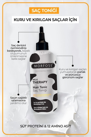 Morfose Milk Therapy Niacinamide Ve Ceramide İçeren Nemlendirici Saç Bakım Toniği 300 ML
