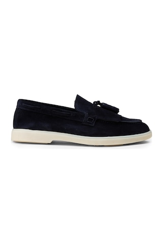 Deery Erkek Hakiki Süet Lacivert Püsküllü Loafer - 02030mlcvc01