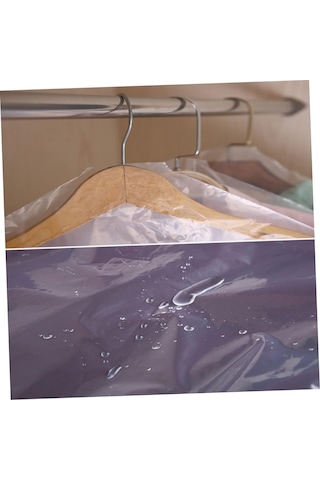 5 Adet 60x90 Cm Şeffaf Elbise Poşeti, Omuz Kesimli Askı Delikli Koruyucu Elbise Kıyafet Hurcu
