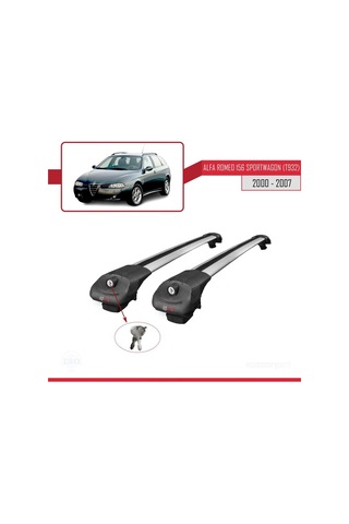 Alfa Romeo 156 Sportwagon T932 2000-2007 Arası İle Uyumlu Ace-1 Ara Atkı Tavan Barı Gri