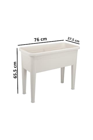 Omnipazar So-ab03 Ayaklı Bahçe Yetiştirme Saksı 60 Lt Kirli Beyaz 3 Adet