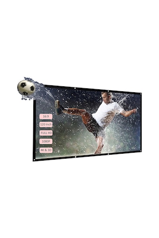 120 İnç 16:9 Projektör Ekranı Taşınabilir Hd Projeksiyon Ekranı Katlanabilir Duvara Monte Ev Sineması Ofis Filmleri İç Mekanlar Dış Mekanlar İçin