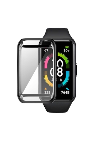 Huawei Band 7 Tgco Watch Gard 09 Koruyucu Silikon - Siyah