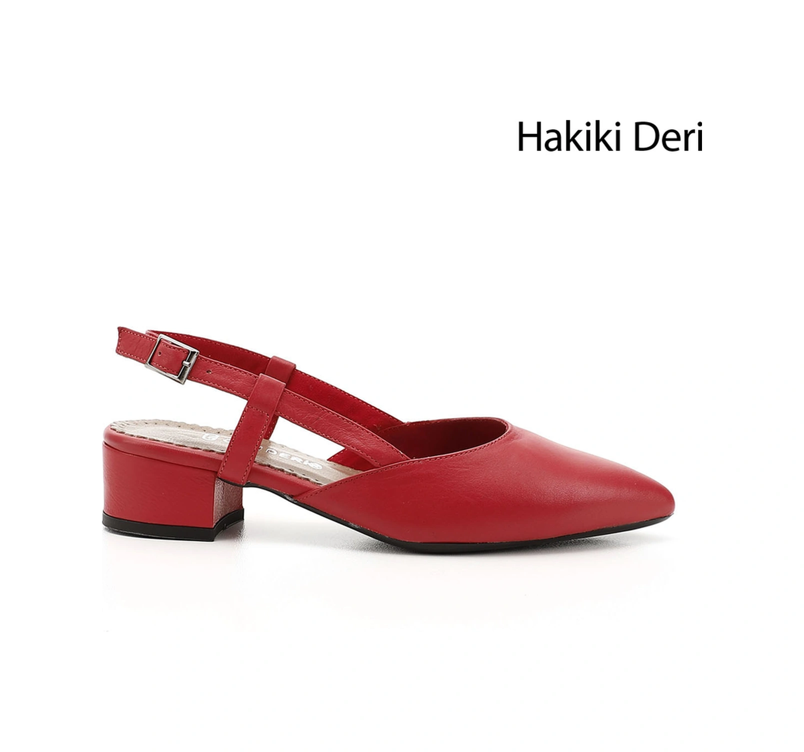 Gönderi R Kadın Kırmızı Antik Kalın Topuklu Arkası Açık Hakiki Deri Ayakkabı Gyza13424257 Kırmızı