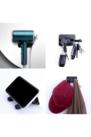 Hfambition Banyo Fön Makinesi Tutucu - Delme Yok Taşınabilir - Otel/ev/butik Evler İçin Beyaz Dolap Beyaz