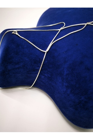 Omar Silver Unisex Küp Gümüş Kolye Zincir 1Mm