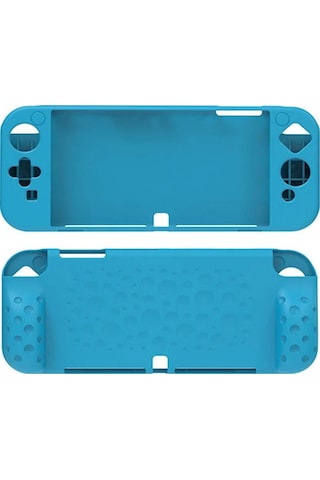 Nintendo Switch Oled El Destekli Grip Tasarımlı Koruyucu Silikon Kılıf Mavi