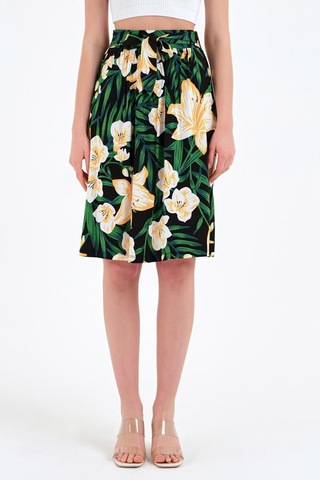 Brz Collection Çiçek Desenli Viskon Etek Çok Renkli