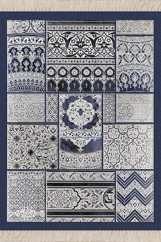Pelangi Osmanlı Desen Patchwork Model Dijital Baskı Yıkanabilir Klasik Salon Halı Ve Yolluk, Laci-beyaz 120 X 180 Çok Renkli