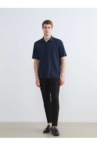 Lcw Vision Lacivert Regular Fit Kısa Kollu Erkek Gömlek