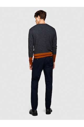 Sisley Esnek Slim Fit Chino Pantolon Erkek Lacivert Pantolon - 323a4jgcsf03e