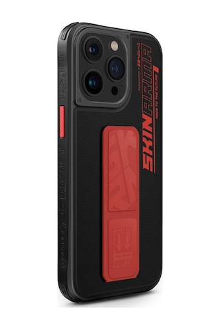 Apple Uyumlu iPhone 15 Pro Kılıf Skinarma Standlı Deri Görünümlü Slate Kapak Mavi