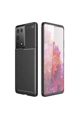 Samsung Uyumlu Galaxy S21 Ultra Kilif Karbon Silikon Case 389460052