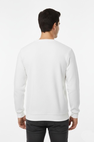 Baglan Erkek Sıfır Yaka Sweatshirt Bgl-st04863 Ekru