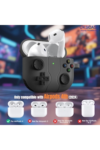 Ukscase Apple Uyumlu AirPods 4 Nesil 2024 Oyun Kolu Tasarımlı Silikon Kılıf 1