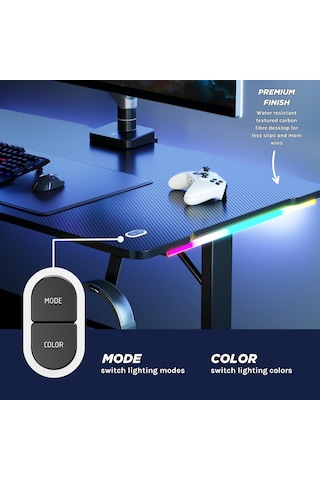 Nova Profesyonel Rgb Oyuncu Masası 112x60 Siyah