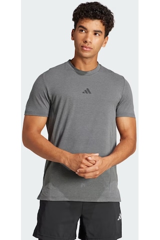 Adidas Designed For Training Erkek Gri Yuvarlak Yaka Tişört IS3809 Gri