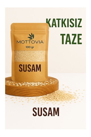 Doğal Susam 100 Gr %100 Katkısız, Taze Kavrulmamış Çiğ Beyaz Susam 100g
