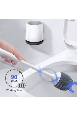 Bloomnest Lebıhmurah Bf845 Elektrikli Tuvalet Fırçası, Otomatik 360 Döner Scrubber, Banyo Temizleme Seti Beyaz