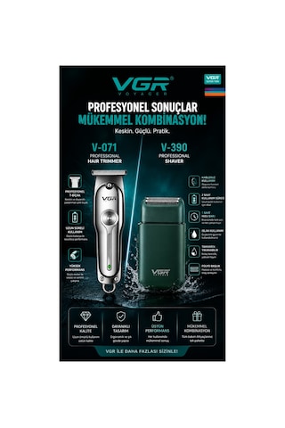 V-071 & V-390 Saç Sakal Tıraş Makinesi Seti 2'li Berber Combo