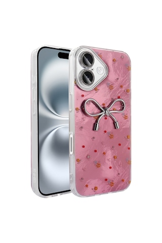 Apple Uyumlu iPhone 16 Kılıf Kamera Korumalı Figürlü Zore Ponti Silikon Kapak - Açık Pembe AÇIK PEMBE
