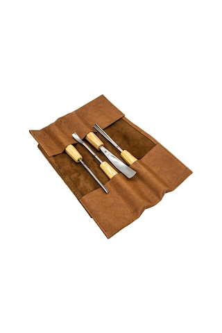 Rox Wood 0127 Deri Çantalı Premium Iskarpela Seti 4 Parça