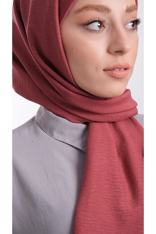 Hürrem Bone 202105_05 Pamuk Düz Klasik Caz Şal Kiremit