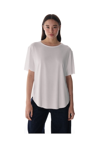 Penti Beyaz Bisiklet Yaka Oversize Modal T-Shirt