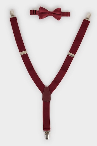 Defacto Erkek Çocuk Pamuklu 2li Takım Pantolon Askısı Papyon C0238a8nsbr2 Bordo