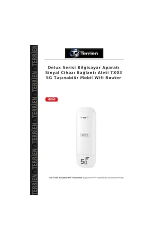 Delux Serisi Bilgisayar Aparatı Sinyal Cihazı Bağlantı Aleti Tx03 5g Taşınabilir Mobil Wifi Router
