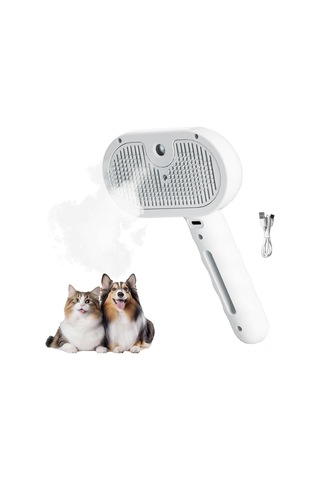Hombey Mascota Tüy Kaldırıcı Sprey Çekiç - Kedi Köpek Tüy Alıcı, Elektrostatik Azaltıcı, Usb Şarjlı, Beyaz