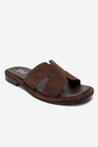 Luvishoes Brıo Kahverengi Süet Hakiki Deri Kadın Terlik