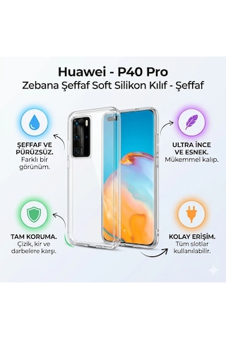 Şeffaf Soft Silikon Kılıf Zebana Huawei P40 Pro Şeffaf