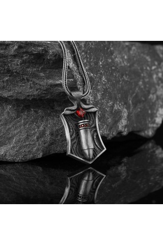 Zirkon Taşlı Motifli 925 Ayar Gümüş Kolye