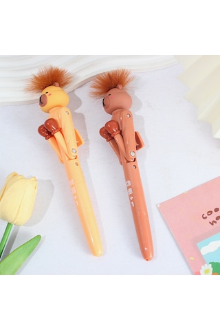 Okula Dönüş, 2 Adet Capybara Kalemi Seti 1.0mm - Siyah Mürekkep