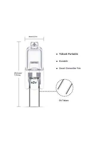 20 Paket G4 Halojen Ampuller, 20w 12v Halojen Ampuller, 2 Pin Şeffaf Kapsül Ampuller, Halojen Pin Tabanlı Lamba, Ev Aydınlatması İçin Sıcak Beyaz Şeffaf Kapsüller
