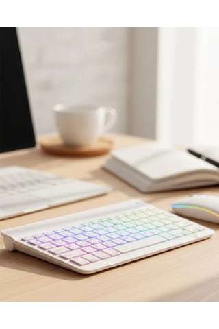 Çoklu Cihaz Uyumlu Kablosuz Klavye Mouse Seti Aydınlatmalı Diğer